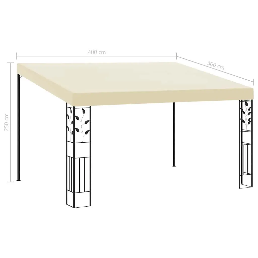 Wall-mounted Gazebo 4x3x2.5m Cream Canopy