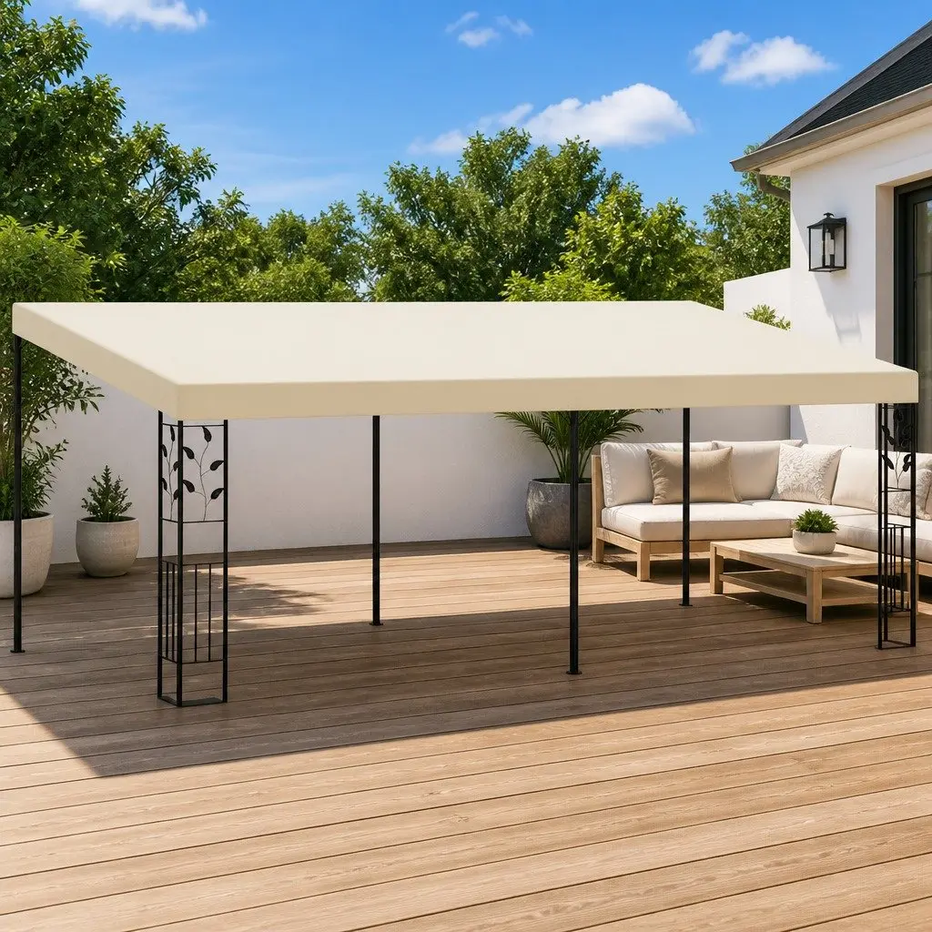 Wall-mounted Gazebo Outdoor Garden 6x3x2.5m Cream