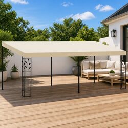 Specifications of Cream Wall-Mounted Gazebo 6x3x2.5m