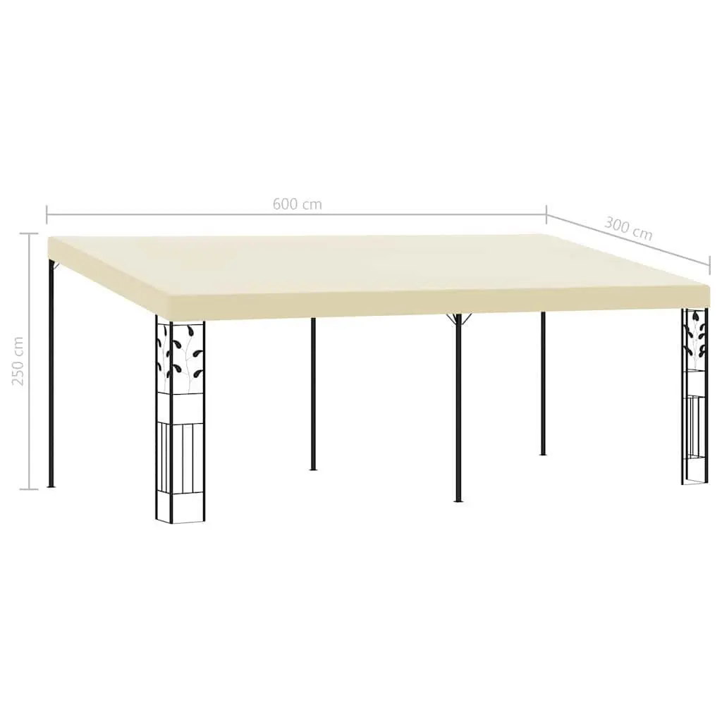 Wall-mounted Gazebo Outdoor Garden 6x3x2.5m Cream