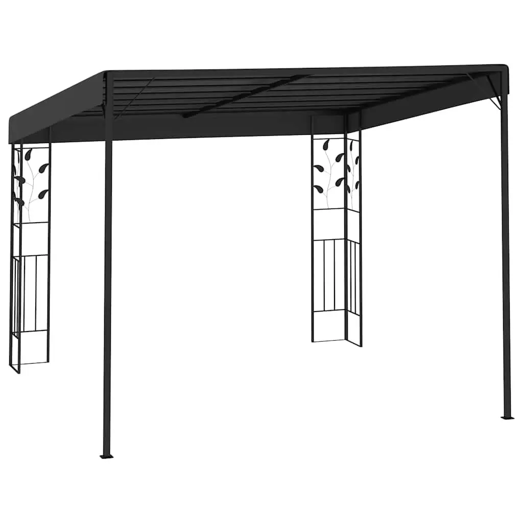 Wall-Mounted Garden Canopy 3x3x2.5m Anthracite Outdoor Shelter for Courtyard