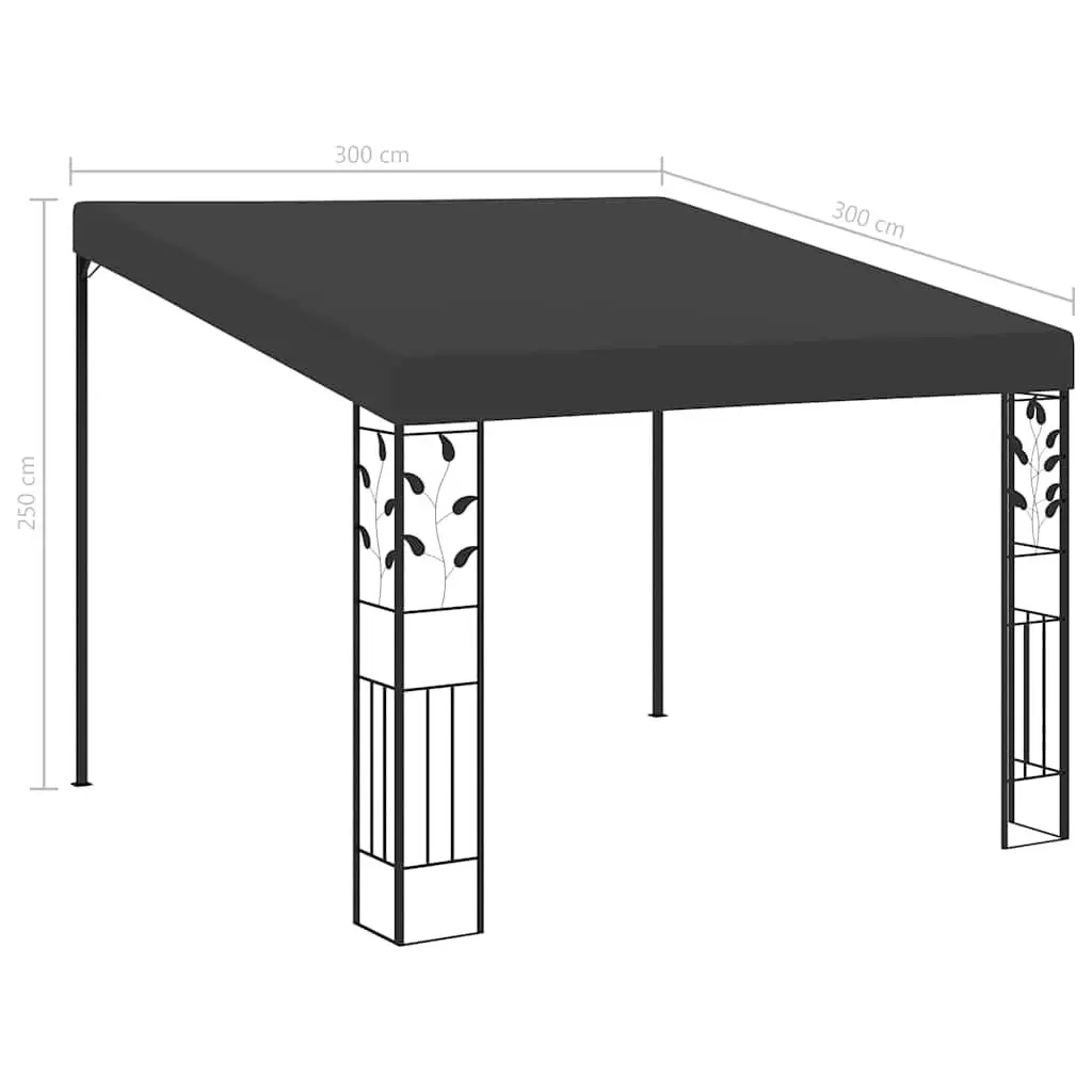 Wall-Mounted Garden Canopy 3x3x2.5m Anthracite Outdoor Shelter for Courtyard