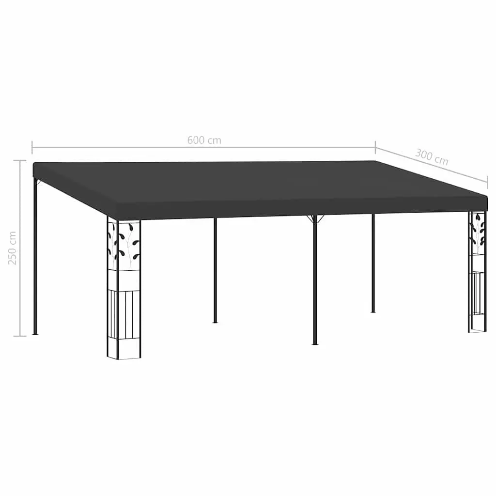 6x3x2.5m Wall-mounted Gazebo