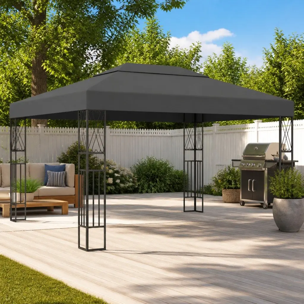 Gazebo Outdoor Canopy 3x4 m Anthracite Garden Patio Shade Shelter Steel Frame
