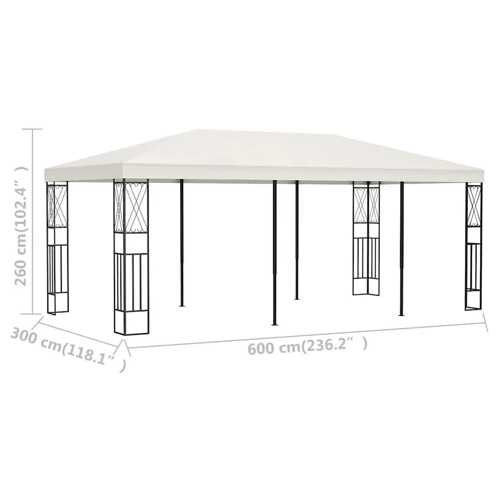 Gazebo Outdoor 3x6 m Cream Steel Frame Polyester Roof