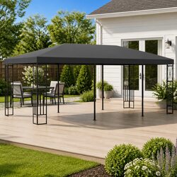Gazebo 3x6 m Outdoor Canopy Steel Frame Polyester Roof Garden Patio Shade