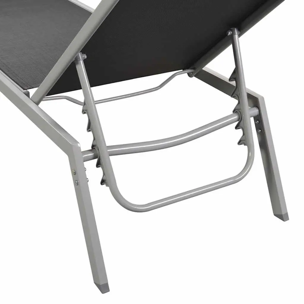 Sun Loungers Set 2 pcs Garden Outdoor Furniture Steel Frame Textilene