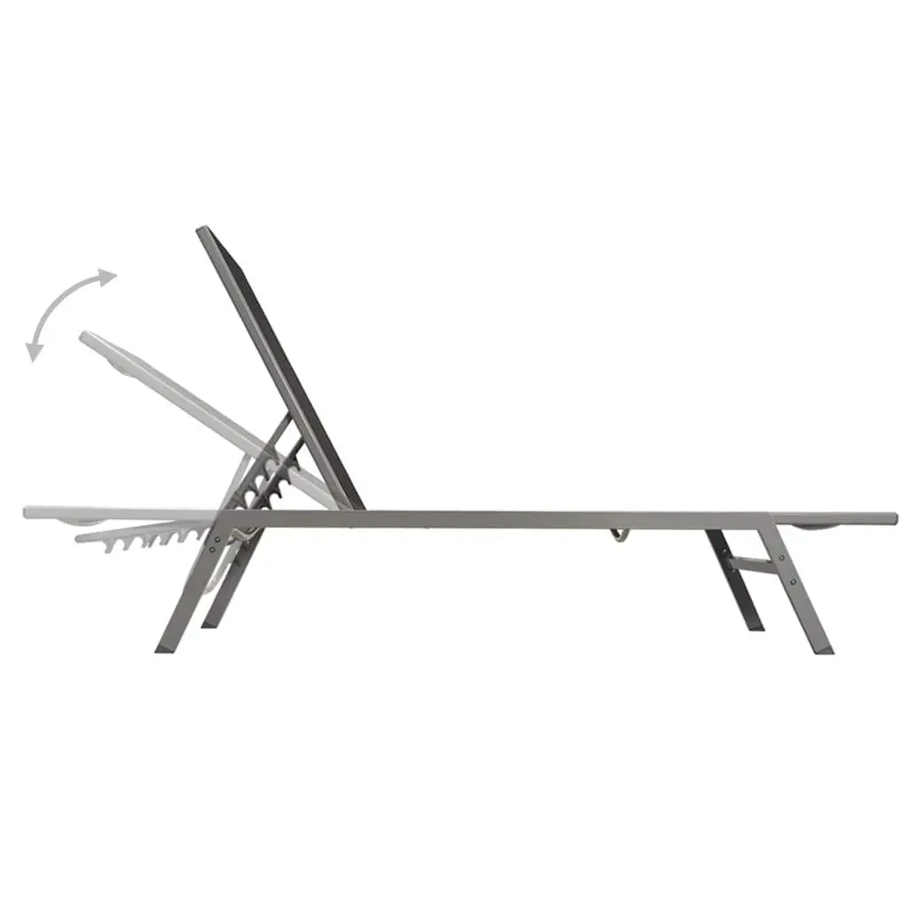 Sun Loungers Set 2 pcs Garden Outdoor Furniture Steel Frame Textilene