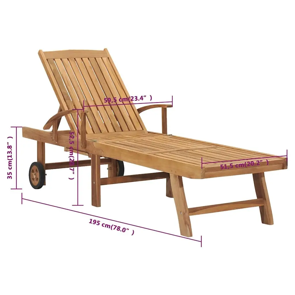 Sun Lounger for Outdoor Garden Adjustable Backrest Brown