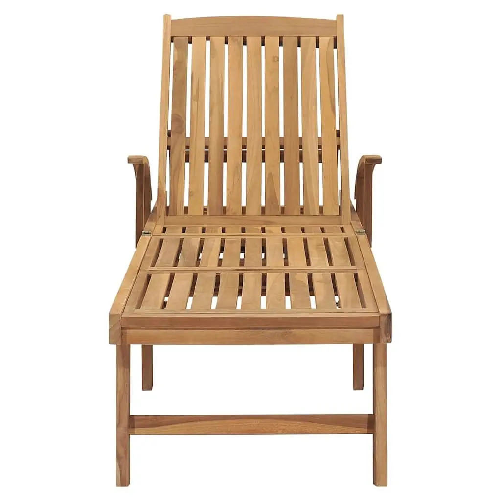 Sun Lounger for Outdoor Garden Adjustable Backrest Brown