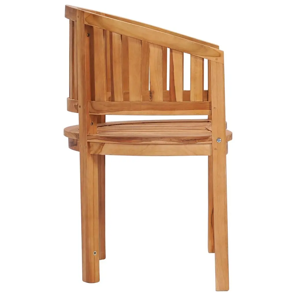 2pcs Banana Chairs in Solid Teak for Outdoor Seating