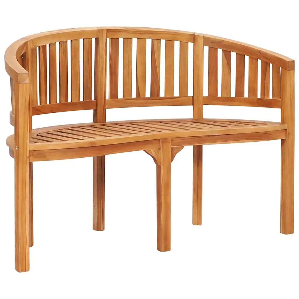 Banana Bench Outdoor Garden Seating 120cm Solid Teak Wood Brown 2-Seater Patio