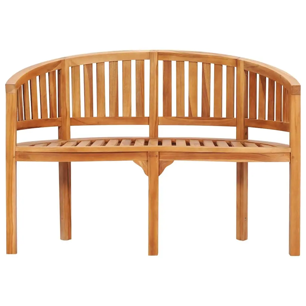 Banana Bench Outdoor Garden Seating 120cm Solid Teak Wood Brown 2-Seater Patio