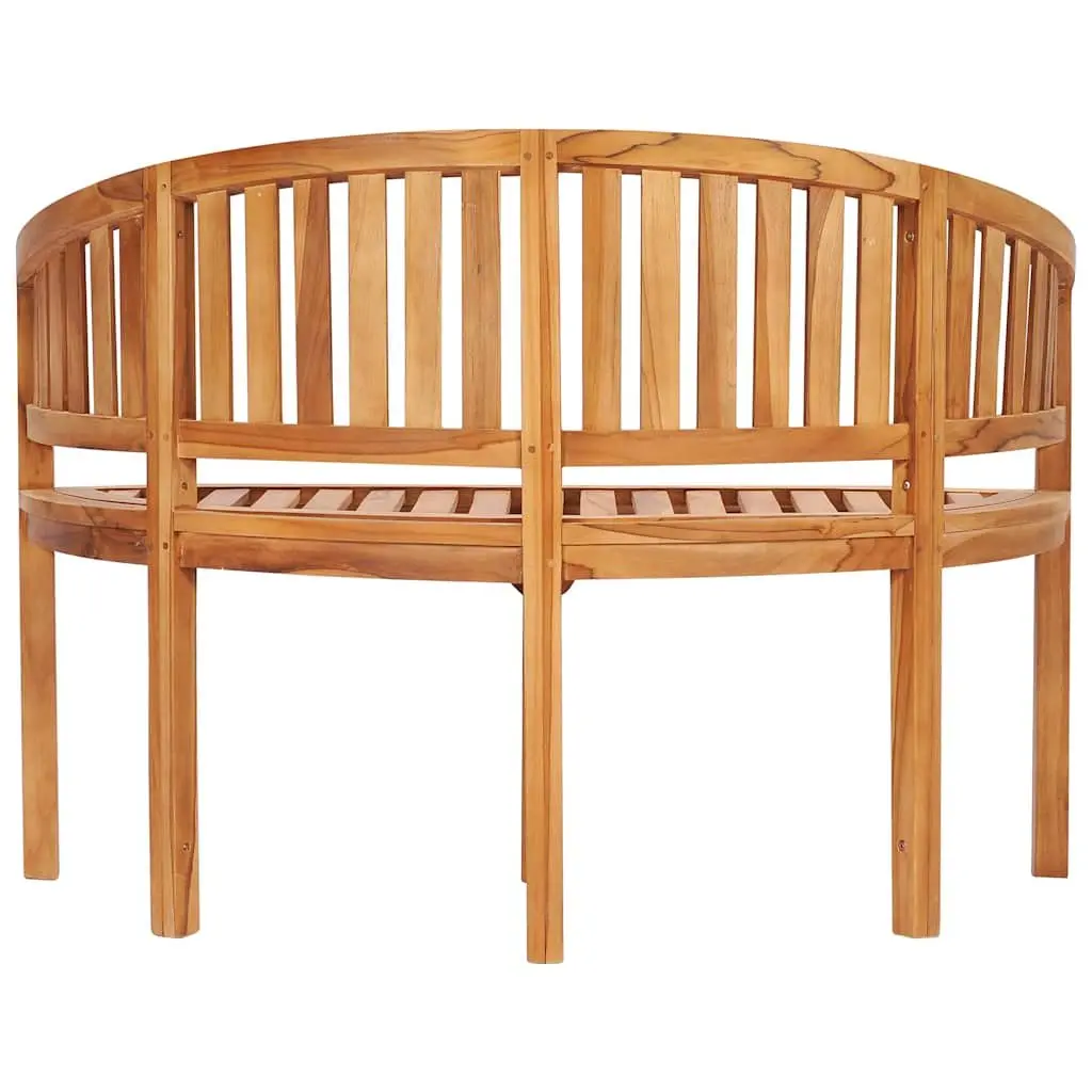 Banana Bench Outdoor Garden Seating 120cm Solid Teak Wood Brown 2-Seater Patio