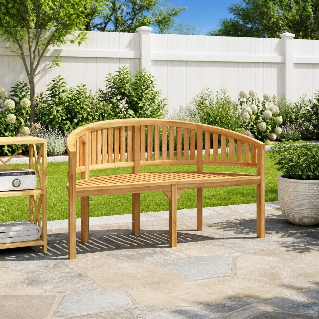 Outdoor Banana Bench 151cm, 3-Seater
