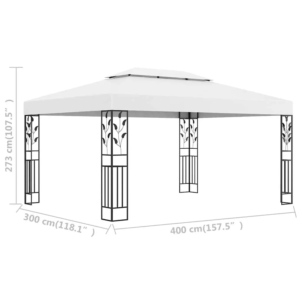 3x4 m White Garden Gazebo