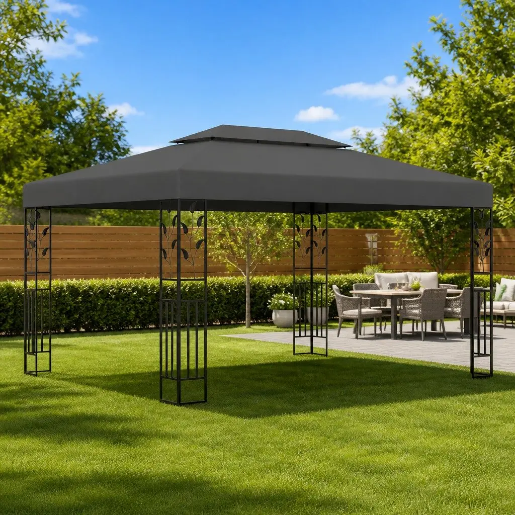 3x4m Anthracite Garden Gazebo
