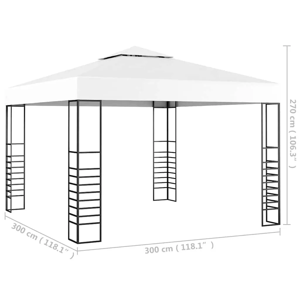 Garden Marquee Outdoor Canopy Gazebo 3x3m White Steel Frame