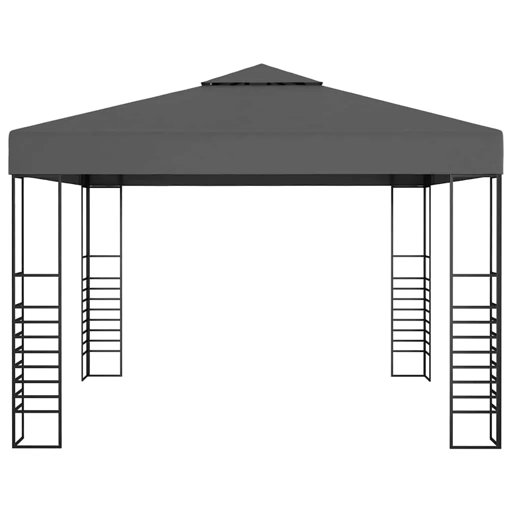 Outdoor Canopy Pavilion Garden Marquee Steel Frame 3x3m Anthracite with Polyester Roof for Events and Gatherings