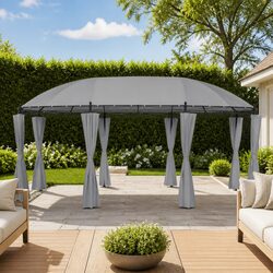 Gazebo Dimensions 520x349x255 cm, Anthracite with Curtains