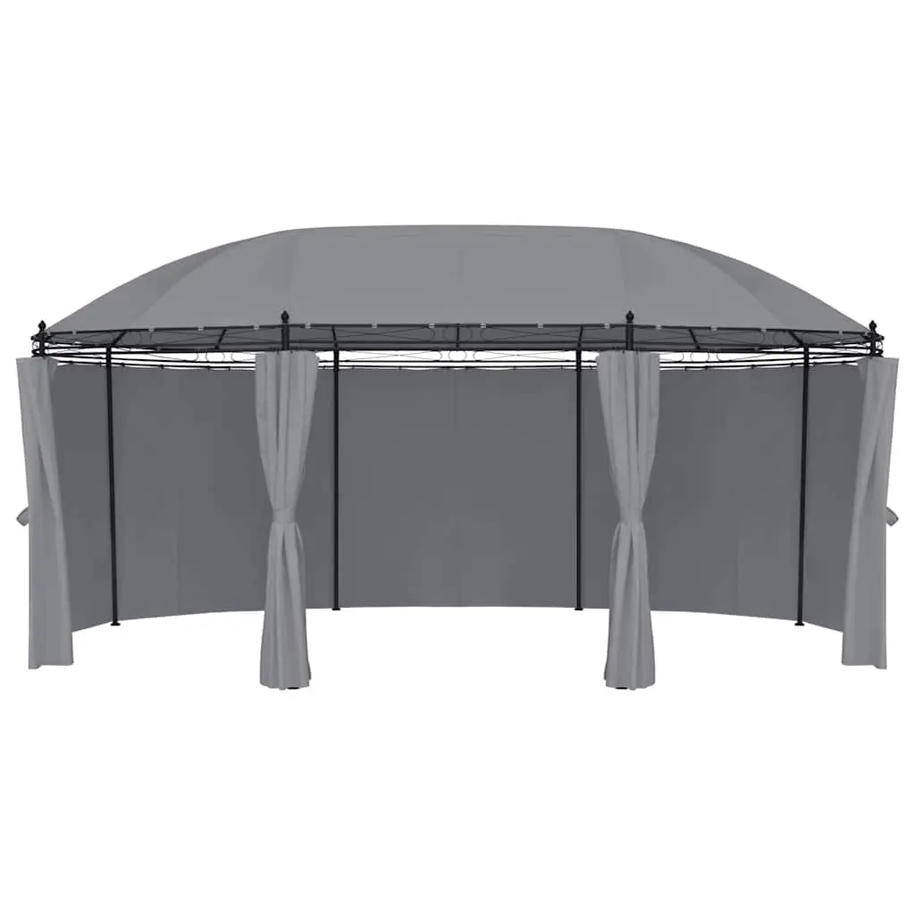 Gazebo with Curtains 520x349x255 cm Anthracite Outdoor Garden Canopy Shelter