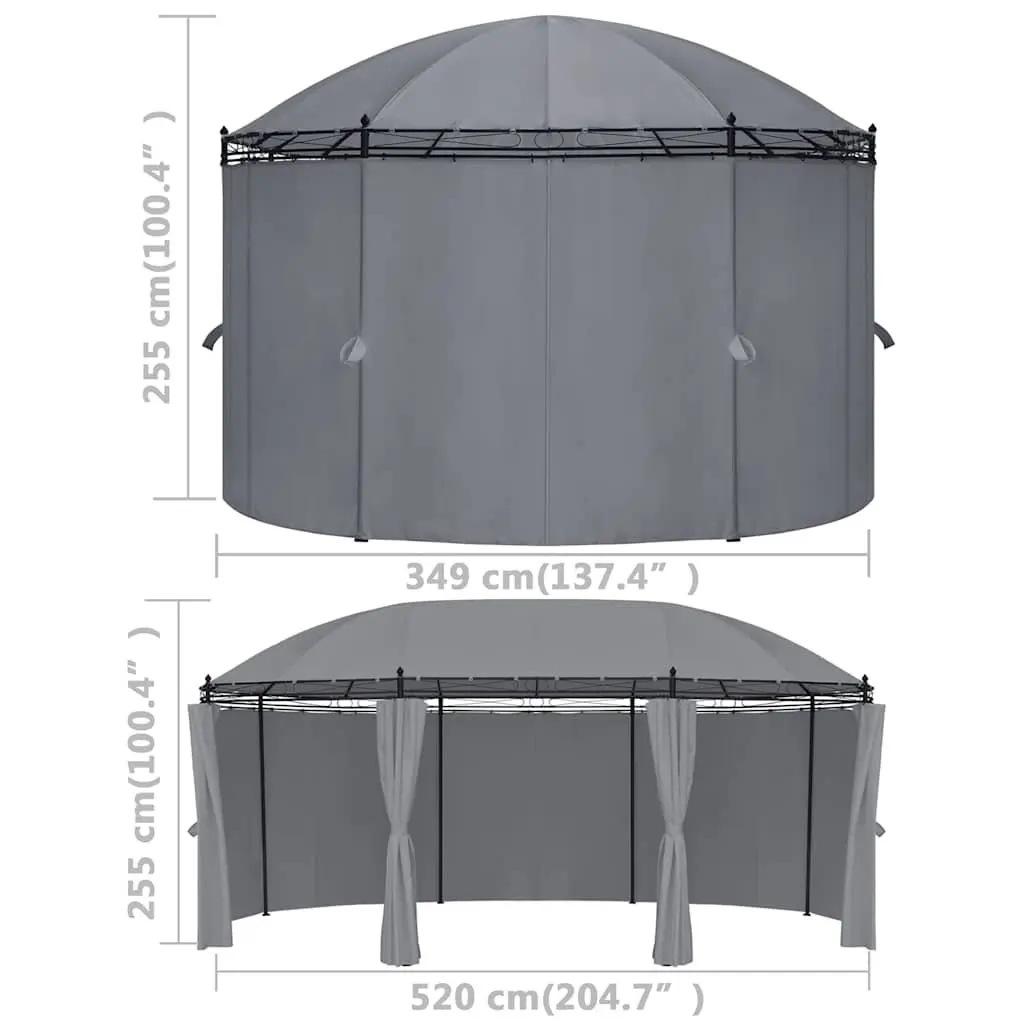 Gazebo with Curtains 520x349x255 cm Anthracite Outdoor Garden Canopy Shelter