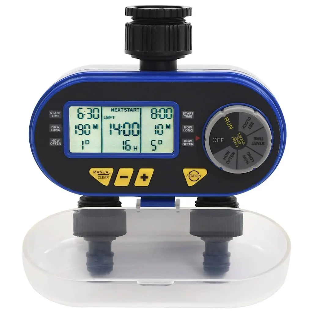 Digital Water Timer Dual Outlet Automatic Sprinkler Controller Lawn Garden