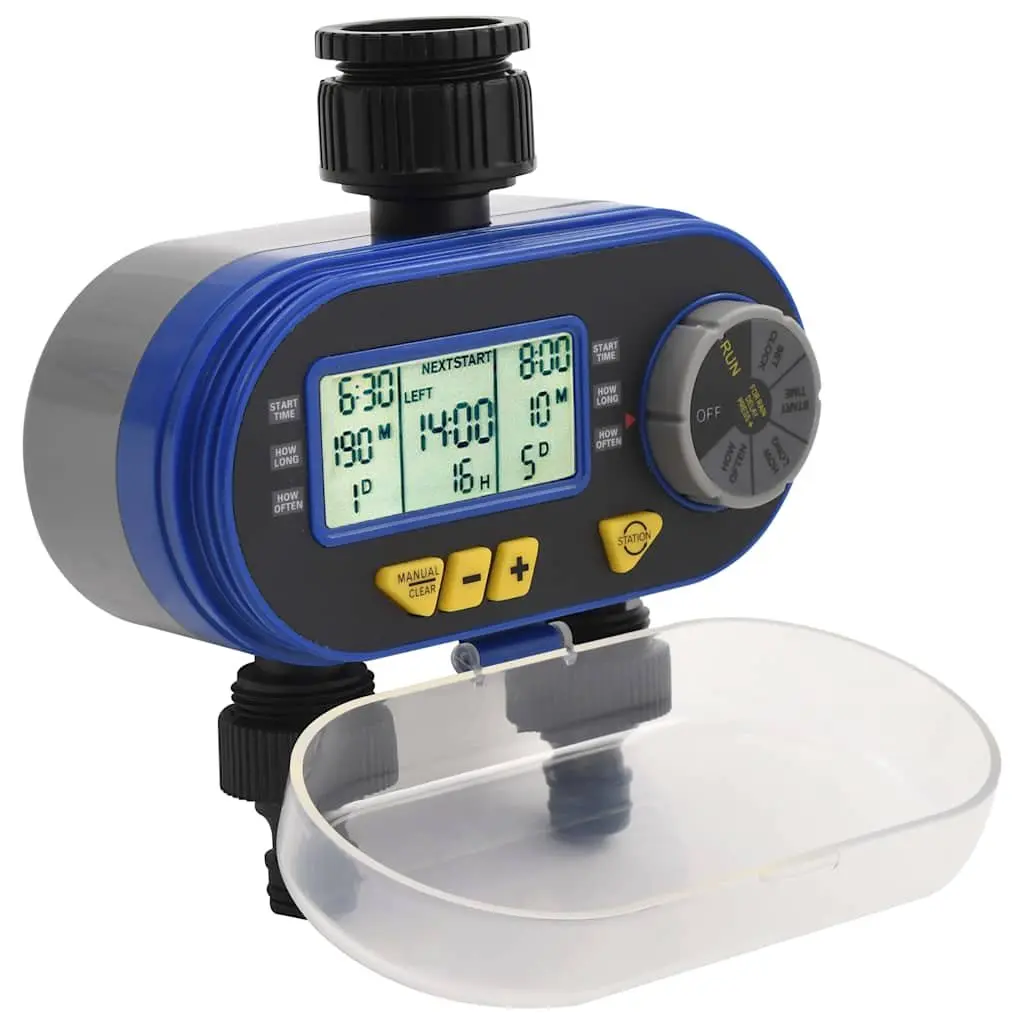 Digital Water Timer Dual Outlet Automatic Sprinkler Controller Lawn Garden