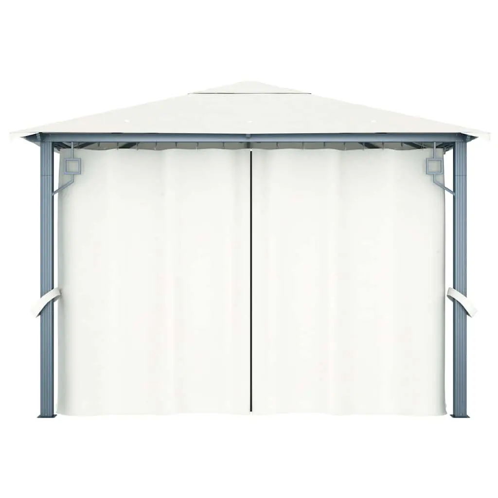 Gazebo Outdoor Canopy Pavilion 300x300 cm with Curtain Cream