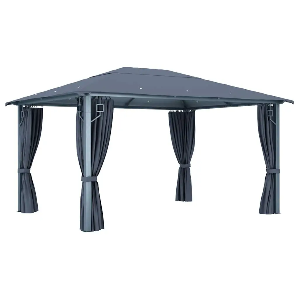 Outdoor Gazebo Canopy 400x300 cm with Curtains Sidewalls Mesh Screens Anthracite