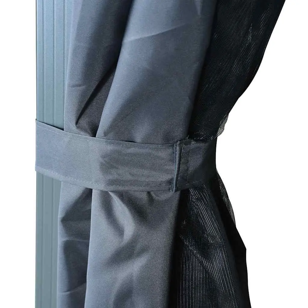 Outdoor Gazebo Canopy 400x300 cm with Curtains Sidewalls Mesh Screens Anthracite