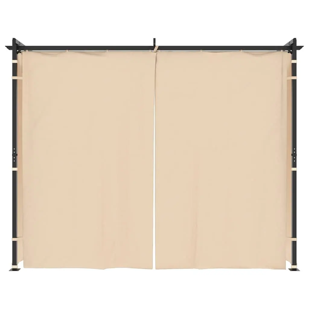 Gazebo Outdoor 3x3 m Cream Garden Shelter with Curtains