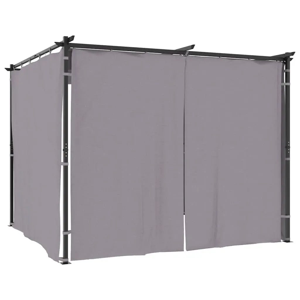 Gazebo with Curtains 3x3 m