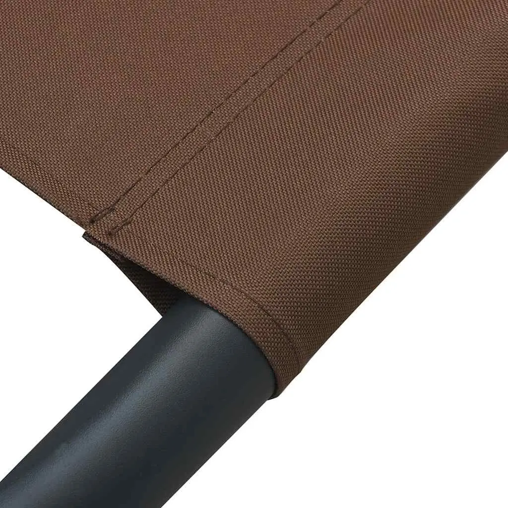 Outdoor Sun Lounger Bed for Garden Patio Beach with Canopy Pillow Brown
