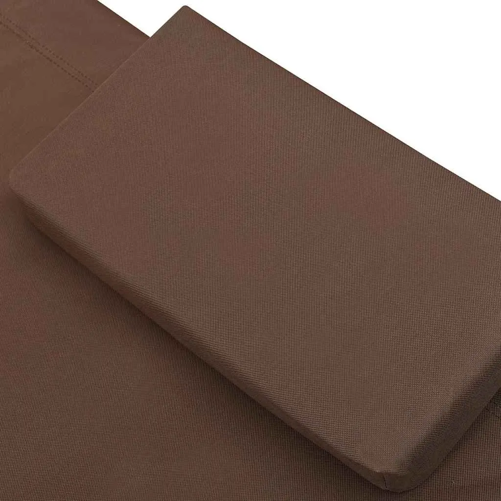 Outdoor Sun Lounger Bed for Garden Patio Beach with Canopy Pillow Brown