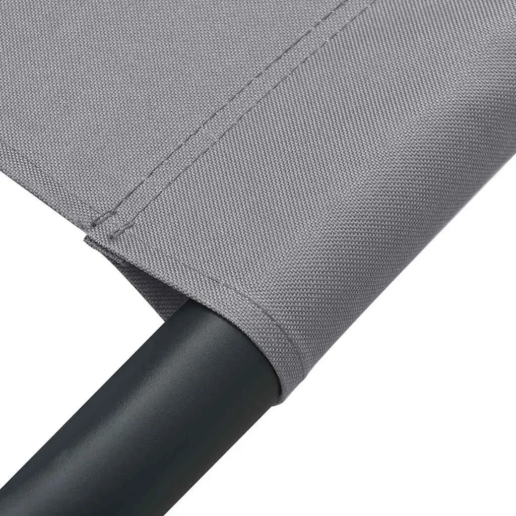 Sun Lounger Bed for Garden Patio Grey with Canopy and Pillow