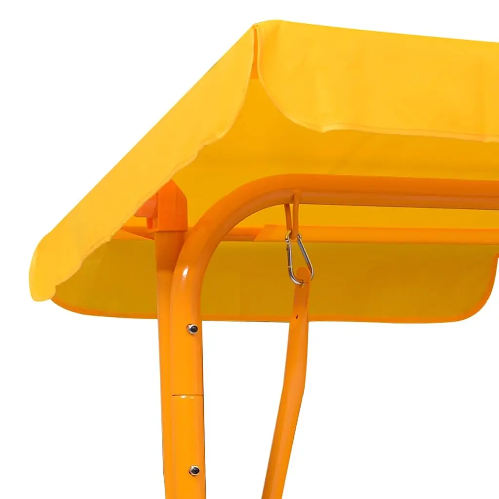 Kids Swing Bench Outdoor Garden Patio Seat with Canopy Yellow 115x75x110cm
