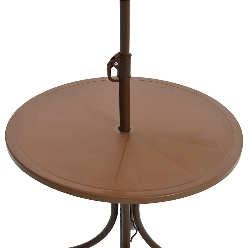 Kids Garden Bistro Set Outdoor Furniture 3 Piece Table Chairs Parasol Brown
