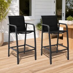 Specifications of Outdoor Bar Chairs Set of 2 - Black