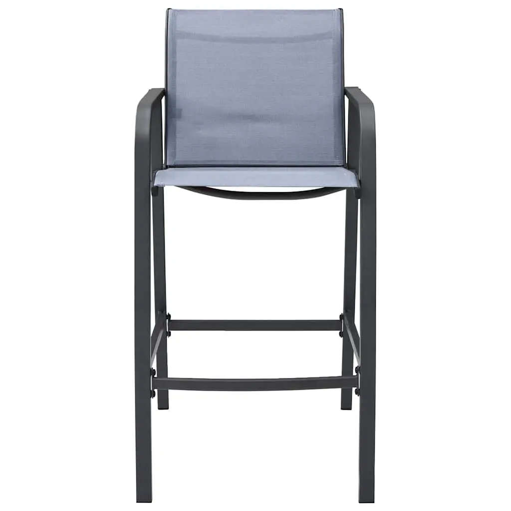 Outdoor Bar Chairs Set 4 Piece Grey Textilene Patio Garden Furniture