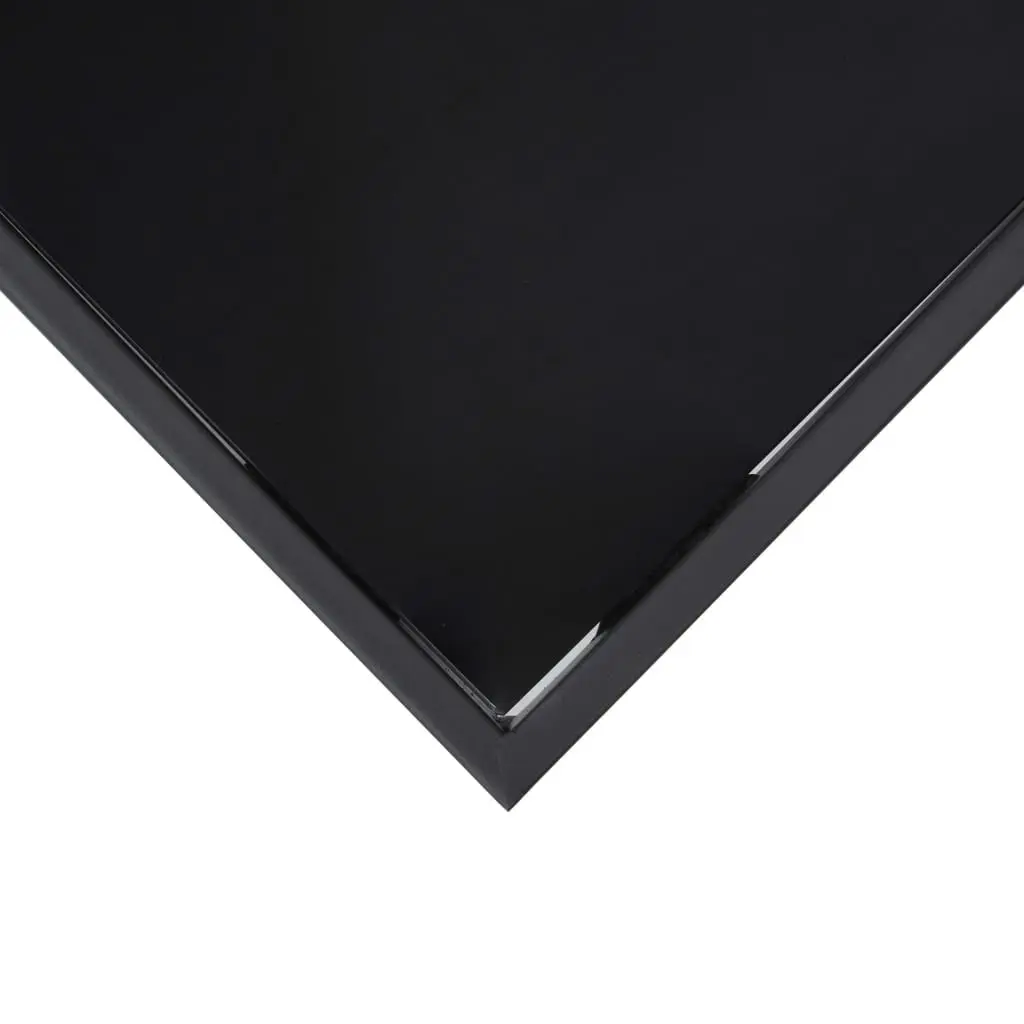 Garden Bar Table Outdoor Patio Furniture Black Steel Frame Tempered Glass Top 110L x 60W x 110H cm