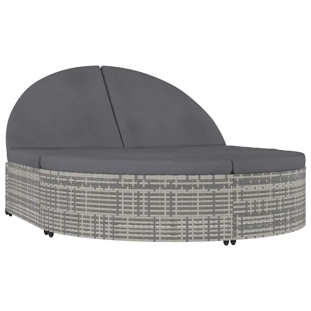 Outdoor Sun Lounger for Garden and Patio 2 Person Adjustable Grey