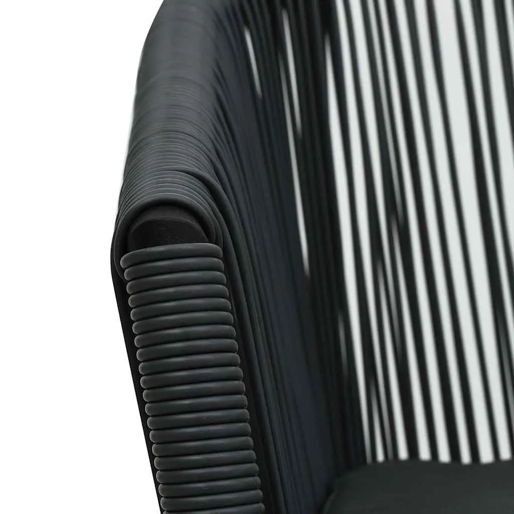 Black Rattan Chairs Set 2 pcs with Cushions Included