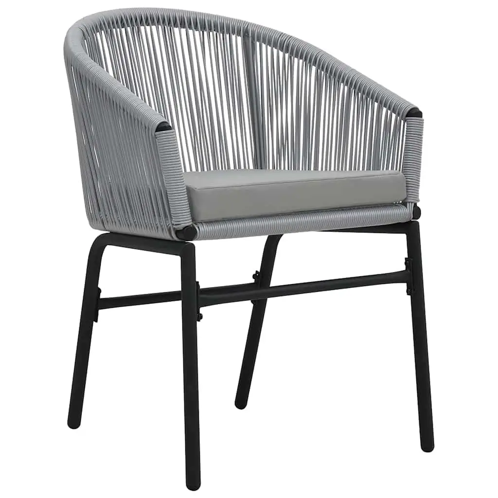 Outdoor Chairs for Garden 2 pcs Grey PE Rattan with Cushions