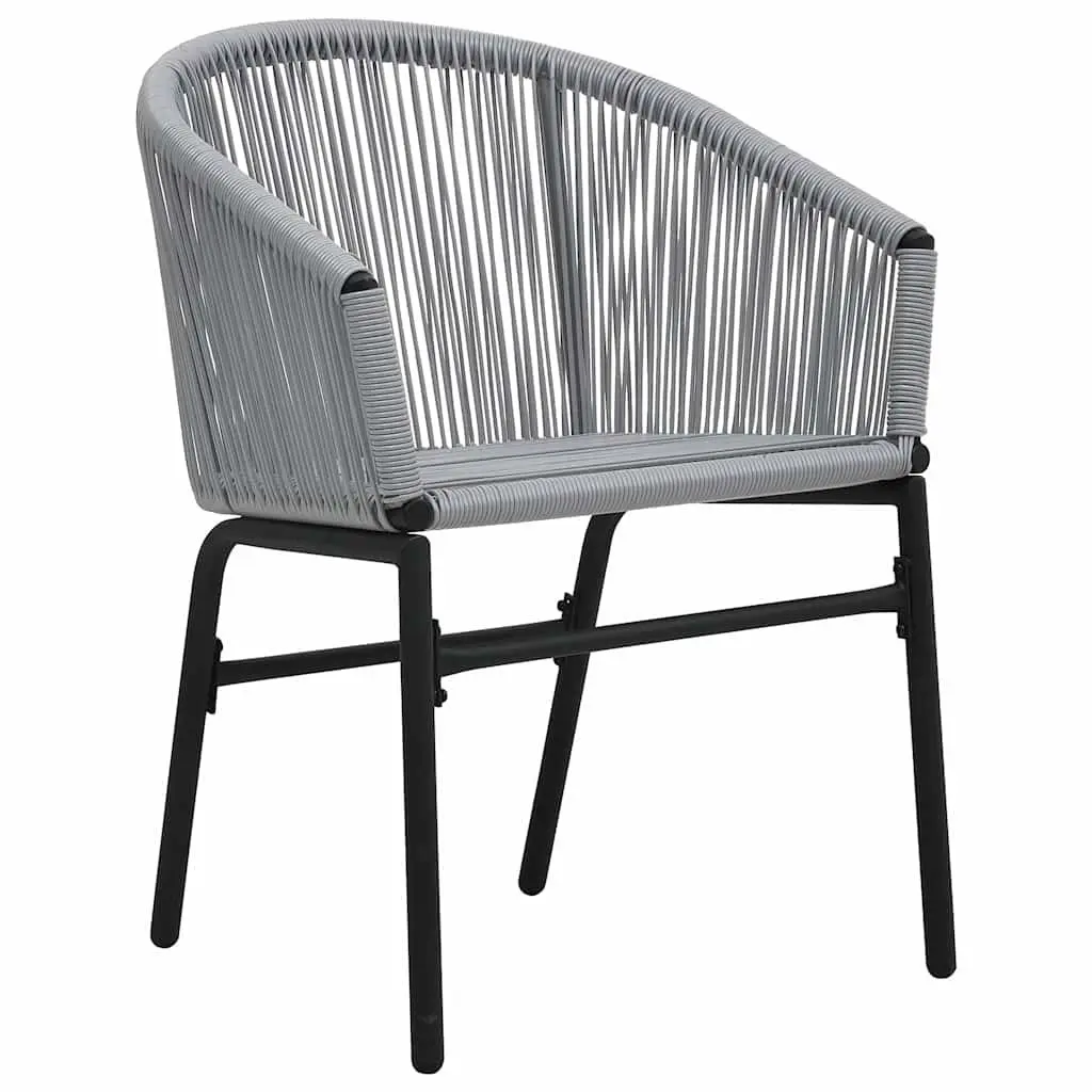 Outdoor Chairs for Garden 2 pcs Grey PE Rattan with Cushions