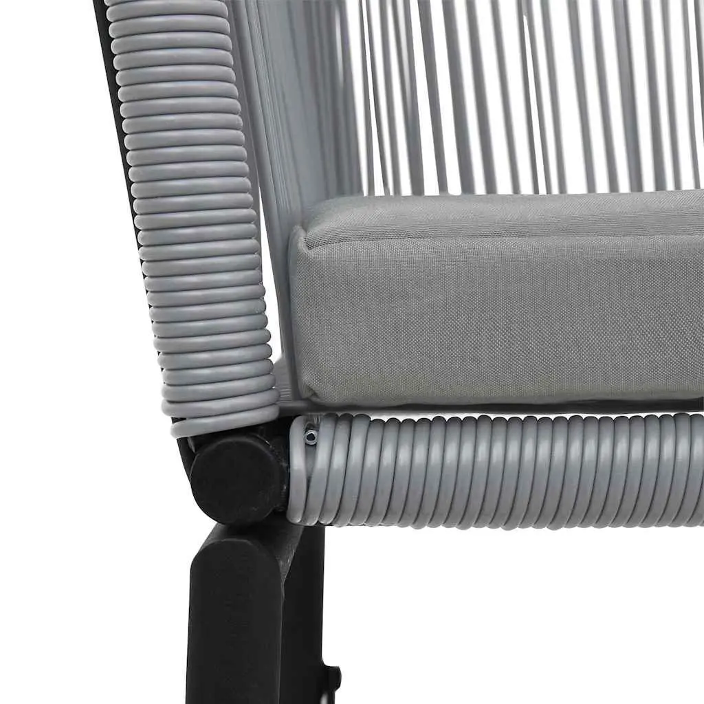 Outdoor Chairs for Garden 2 pcs Grey PE Rattan with Cushions