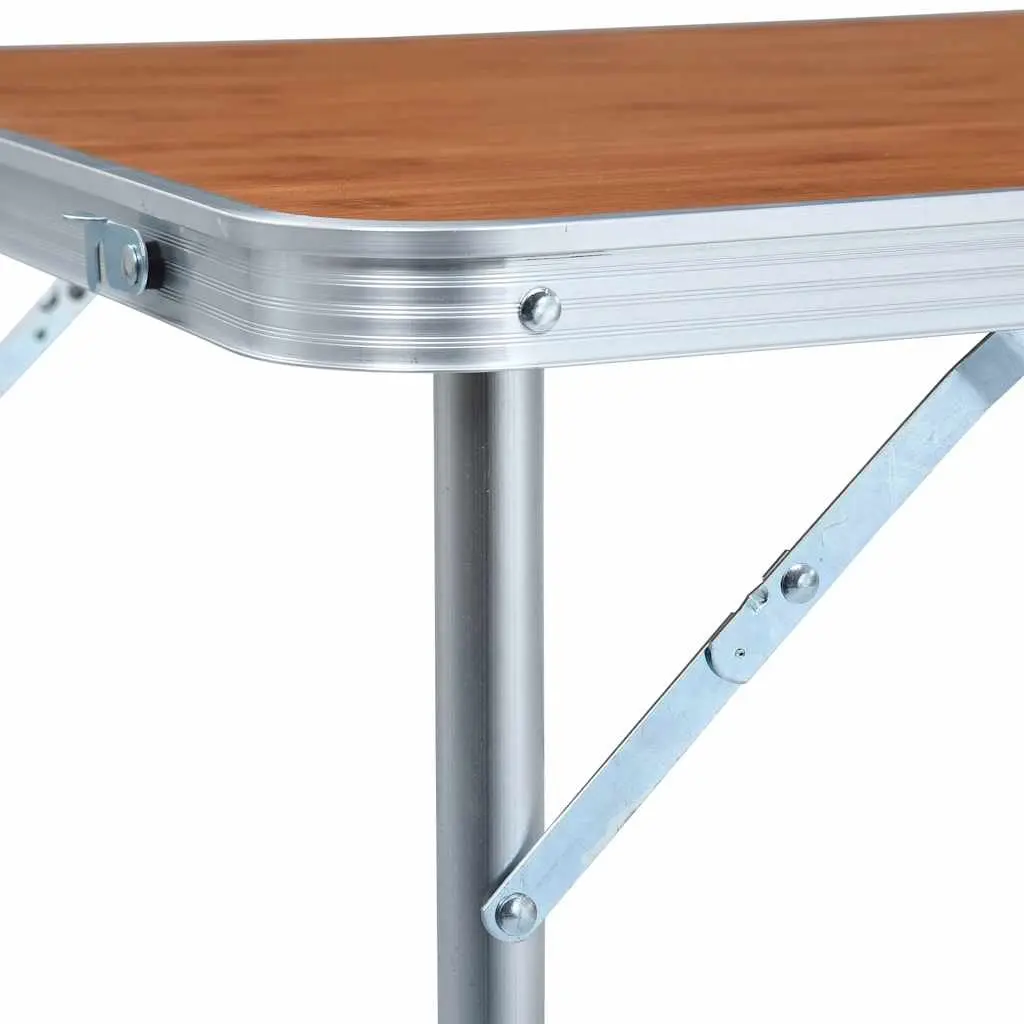 Foldable Camping Table Adjustable Height Outdoor Portable Picnic Garden