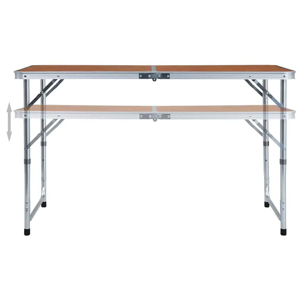 Foldable Camping Table Adjustable Height Outdoor Portable Picnic Garden