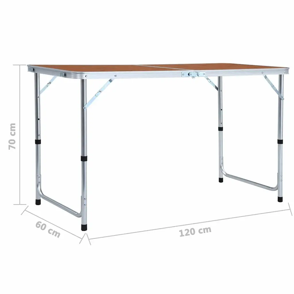 Foldable Camping Table Adjustable Height Outdoor Portable Picnic Garden