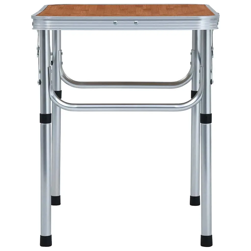 Folding Camping Table Brown Outdoor Picnic BBQ Portable Lightweight Aluminum